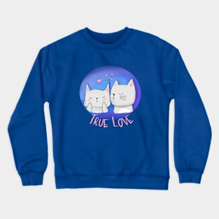 True Love with Cats and a kiss Crewneck Sweatshirt